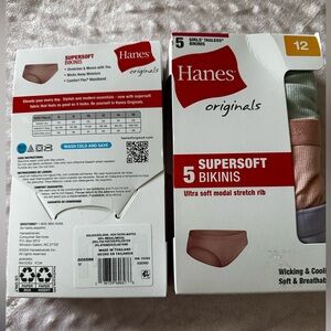 Hanes Originals Supersoft 5-Pack Bikinis - Sage, Blush, Gray, White, Tan